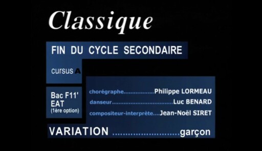 Miniature de la vidéo Epreuves de danse 2003. Danse classique. Variation 2 garçon 1ère option