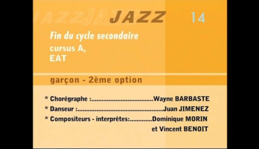 Miniature de la vidéo Epreuves de danse 2004. Danse jazz. Variation 14 garçon 2e option