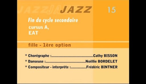 Miniature de la vidéo Epreuves de danse 2004. Danse jazz. Variation 15 fille 1ère option