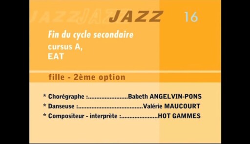 Miniature de la vidéo Epreuves de danse 2004. Danse jazz. Variation 16 fille 2e option