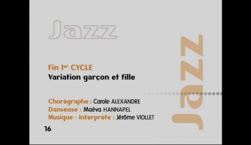 Miniature de la vidéo Epreuves de danse 2008. Danse jazz. Variation 16 garçon et fille