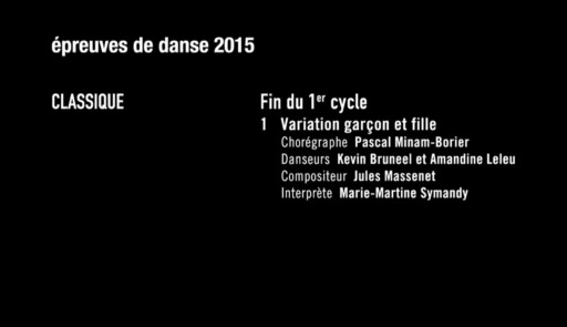 Miniature de la vidéo Epreuves de danse 2015. Danse classique. Variation 1 garçon et fille