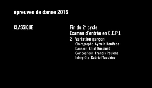 Miniature de la vidéo Epreuves de danse 2015. Danse classique. Variation 2 garçon