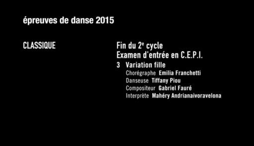 Miniature de la vidéo Epreuves de danse 2015. Danse classique. Variation 3 fille