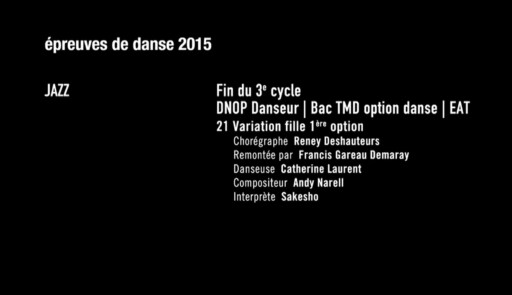 Miniature de la vidéo Epreuves de danse 2015. Danse jazz. Variation 21 fille 1ère option