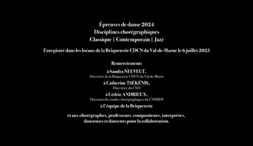 Miniature de la vidéo Epreuves de danse 2024 – Danse jazz – Variation n° 15, (commande 2024) Fin du 1er cycle Unisexe